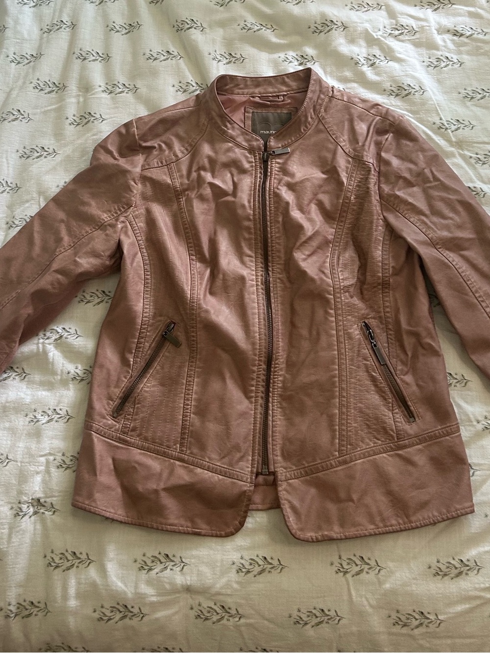Maurices Dusty Rose Faux Leather Moto Jacket